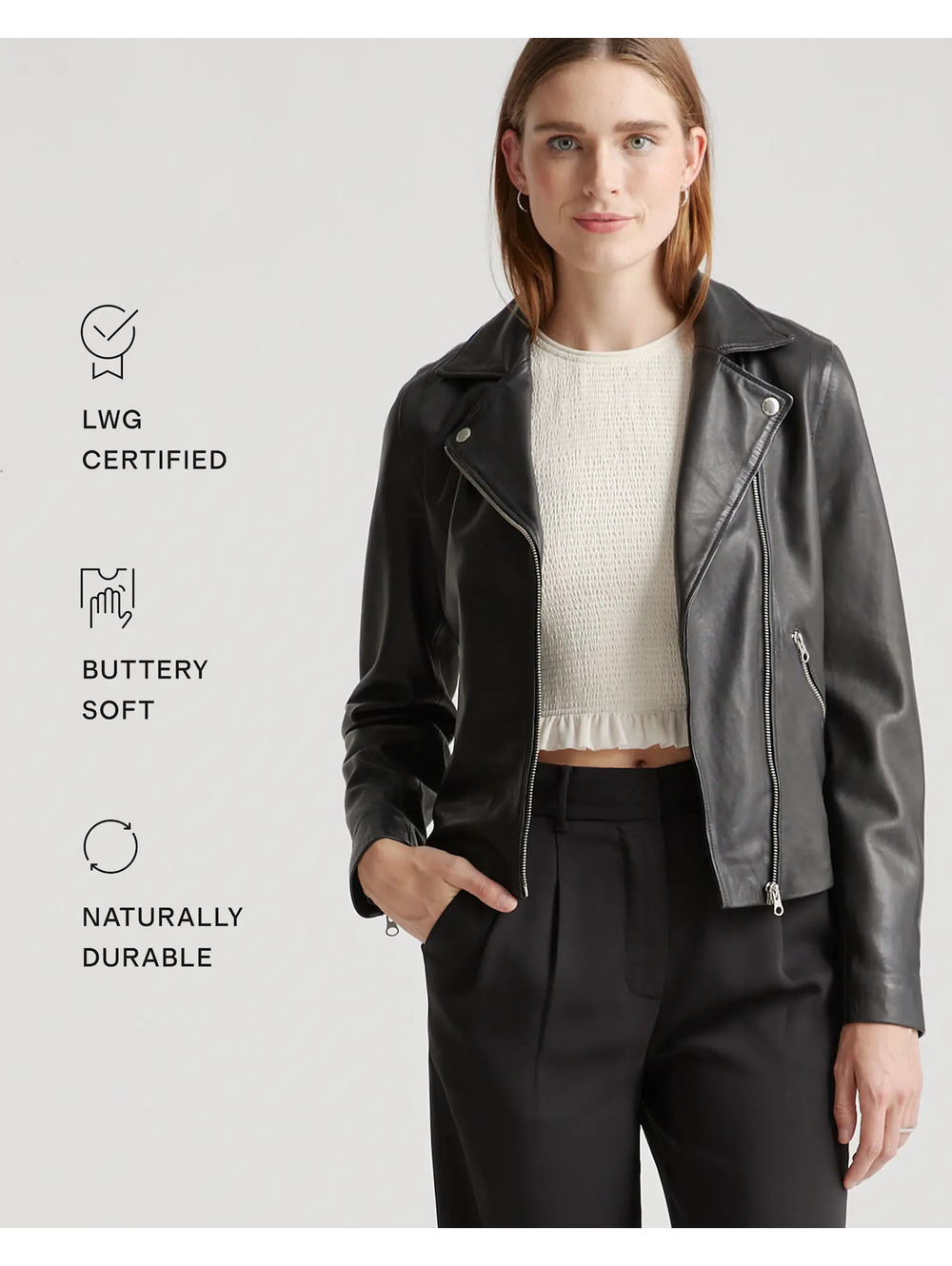 Quince Leather Biker Jacket XL